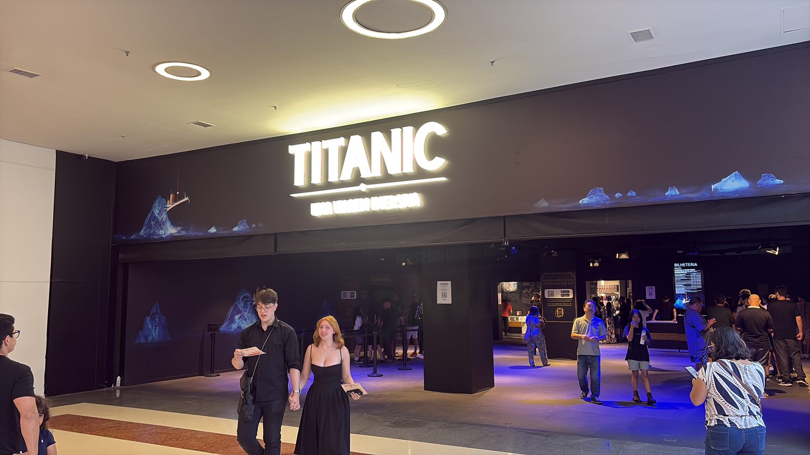 Entrada da exposição "Titanic: Uma Viagem Imersiva", em São Paulo (2026)